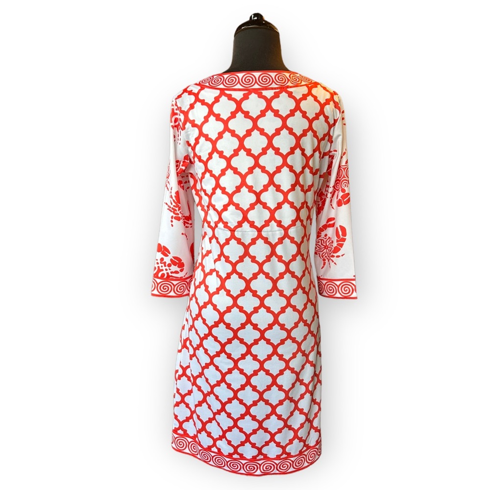 Gretchen Scott Tangerine and White Crab Dress - Picture 5 of 6